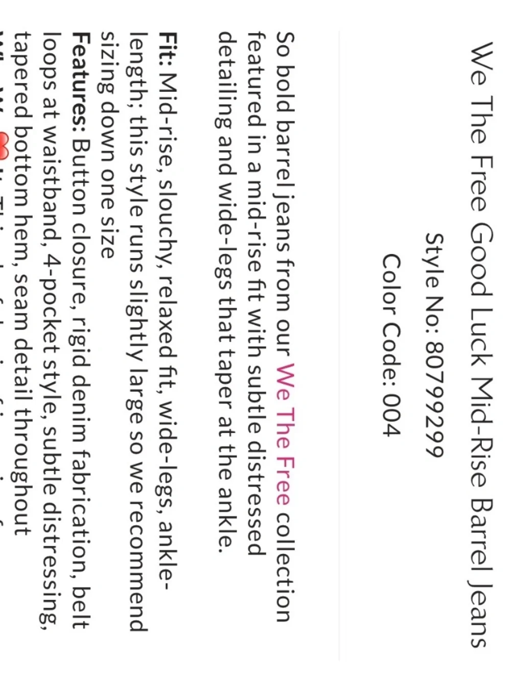Free People relaxed wide